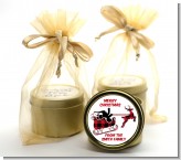 Santa Sleigh Red Plaid - Christmas Gold Tin Candle Favors