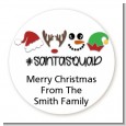 Santa Squad - Round Personalized Christmas Sticker Labels thumbnail
