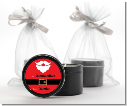 Santa's Belt - Christmas Black Candle Tin Favors