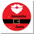 Santa's Belt - Round Personalized Christmas Sticker Labels thumbnail