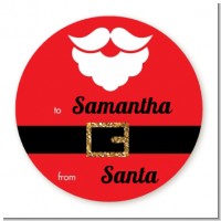 Santa's Belt - Round Personalized Christmas Sticker Labels