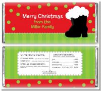 Santa's Boot - Personalized Christmas Candy Bar Wrappers