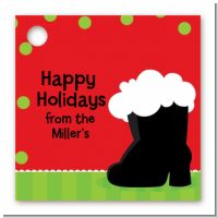 Santa's Boot - Personalized Christmas Card Stock Favor Tags