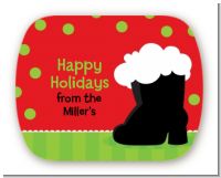 Santa's Boot - Personalized Christmas Rounded Corner Stickers