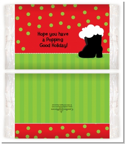 Santa's Boot - Personalized Popcorn Wrapper Christmas Favors