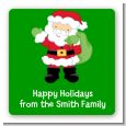 Santa's Green Bag - Square Personalized Christmas Sticker Labels thumbnail
