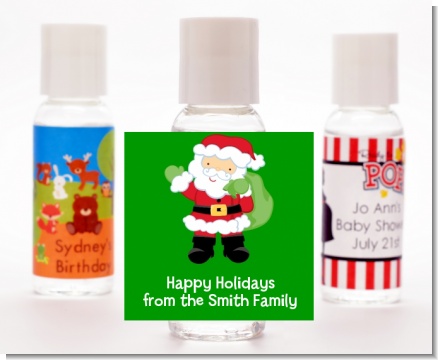 Santa's Green Bag - Personalized Christmas Hand Sanitizers Favors