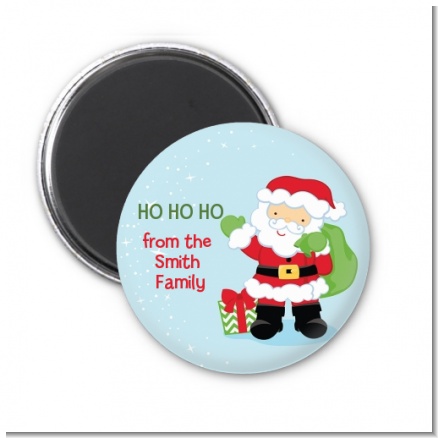 Santa's Green Bag - Personalized Christmas Magnet Favors