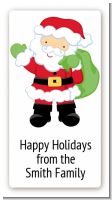 Santa's Green Bag - Custom Rectangle Christmas Sticker/Labels