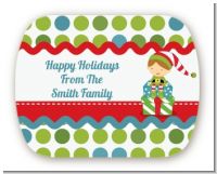 Santa's Little Elf - Personalized Christmas Rounded Corner Stickers
