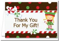 Santa's Little Elfie - Baby Shower Thank You Cards