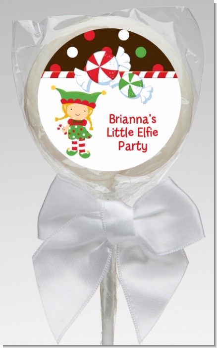 Santa's Little Elfie - Personalized Christmas Lollipop Favors