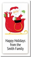 Santa's Sleigh - Custom Rectangle Christmas Sticker/Labels