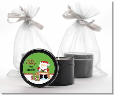 Santa's Work Shop - Christmas Black Candle Tin Favors