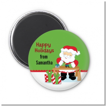 Santa's Work Shop - Personalized Christmas Magnet Favors