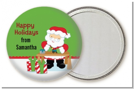 Santa's Work Shop - Personalized Christmas Pocket Mirror Favors