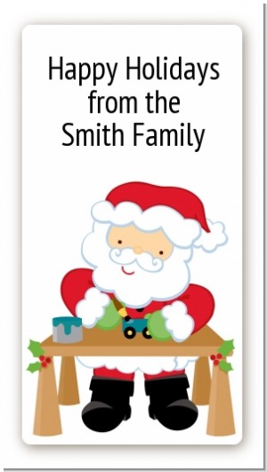 Santa's Work Shop - Custom Rectangle Christmas Sticker/Labels