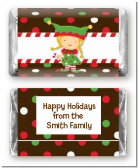 Santa's Little Elfie - Personalized Christmas Mini Candy Bar Wrappers