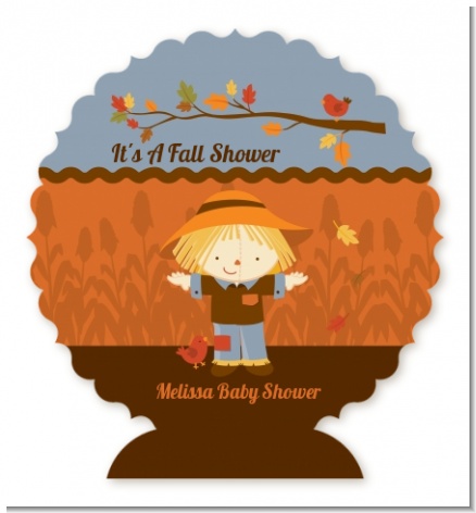 Scarecrow Fall Theme - Personalized Baby Shower Centerpiece Stand