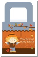 Scarecrow Fall Theme - Personalized Baby Shower Favor Boxes