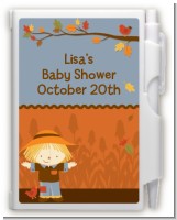 Scarecrow Fall Theme - Baby Shower Personalized Notebook Favor