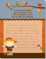 Scarecrow Fall Theme - Baby Shower Notes of Advice