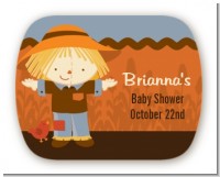 Scarecrow Fall Theme - Personalized Baby Shower Rounded Corner Stickers
