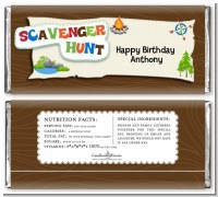 Scavenger Hunt - Personalized Birthday Party Candy Bar Wrappers