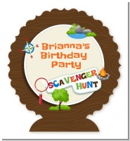 Scavenger Hunt - Personalized Birthday Party Centerpiece Stand