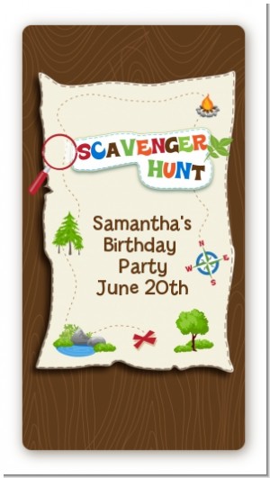Scavenger Hunt - Custom Rectangle Birthday Party Sticker/Labels