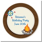 Scavenger Hunt - Round Personalized Birthday Party Sticker Labels