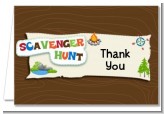 Scavenger Hunt - Birthday Party Thank You Cards