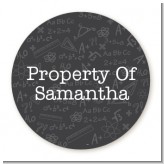 School Chalkboard - Round Personalized School Sticker Labels