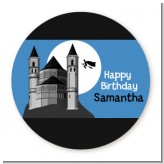 School of Wizardry - Round Personalized Birthday Party Sticker Labels