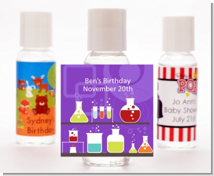 Science Lab - Personalized Birthday Party Hand Sanitizers Favors