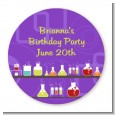 Science Lab - Round Personalized Birthday Party Sticker Labels thumbnail