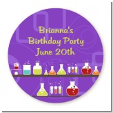 Science Lab - Round Personalized Birthday Party Sticker Labels