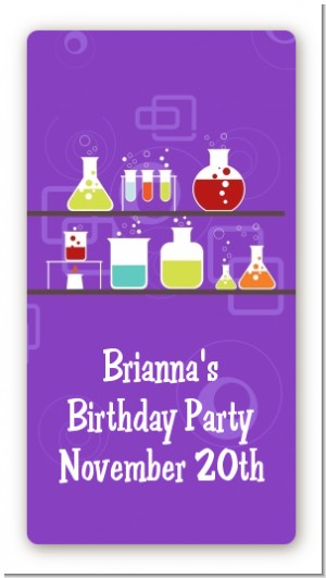 Science Lab - Custom Rectangle Birthday Party Sticker/Labels