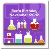 Science Lab - Square Personalized Birthday Party Sticker Labels