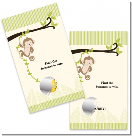 Monkey Neutral - Baby Shower Scratch Off Game Tickets