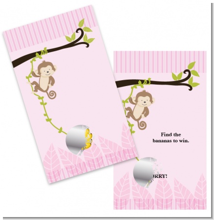 Monkey Girl - Baby Shower Scratch Off Game Tickets