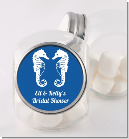 Sea Horses - Personalized Bridal Shower Candy Jar