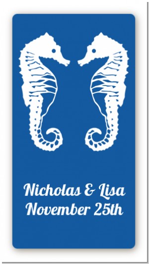 Sea Horses - Custom Rectangle Bridal Shower Sticker/Labels