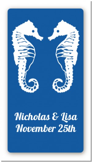 Sea Horses - Custom Rectangle Bridal Shower Sticker/Labels