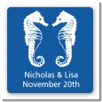 Sea Horses - Square Personalized Bridal Shower Sticker Labels thumbnail