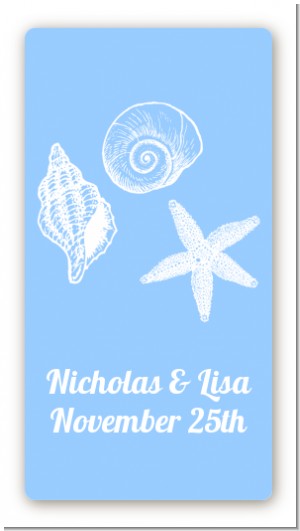 Sea Shells - Custom Rectangle Bridal Shower Sticker/Labels