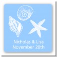Sea Shells - Square Personalized Bridal Shower Sticker Labels thumbnail