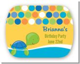 Sea Turtle Boy - Personalized Birthday Party Rounded Corner Stickers