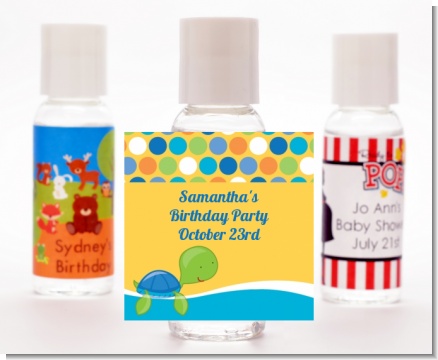 Sea Turtle Boy - Personalized Baby Shower Hand Sanitizers Favors