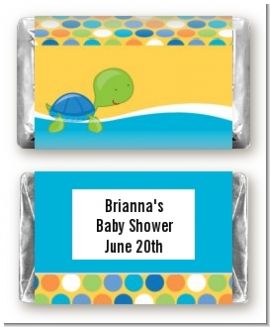 Sea Turtle Boy - Personalized Baby Shower Mini Candy Bar Wrappers